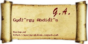 György Abdiás névjegykártya